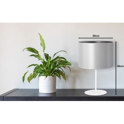 Duolla - Laualamp CANNES 1xE14/15W/230V d. 20 cm hõbedane/valge