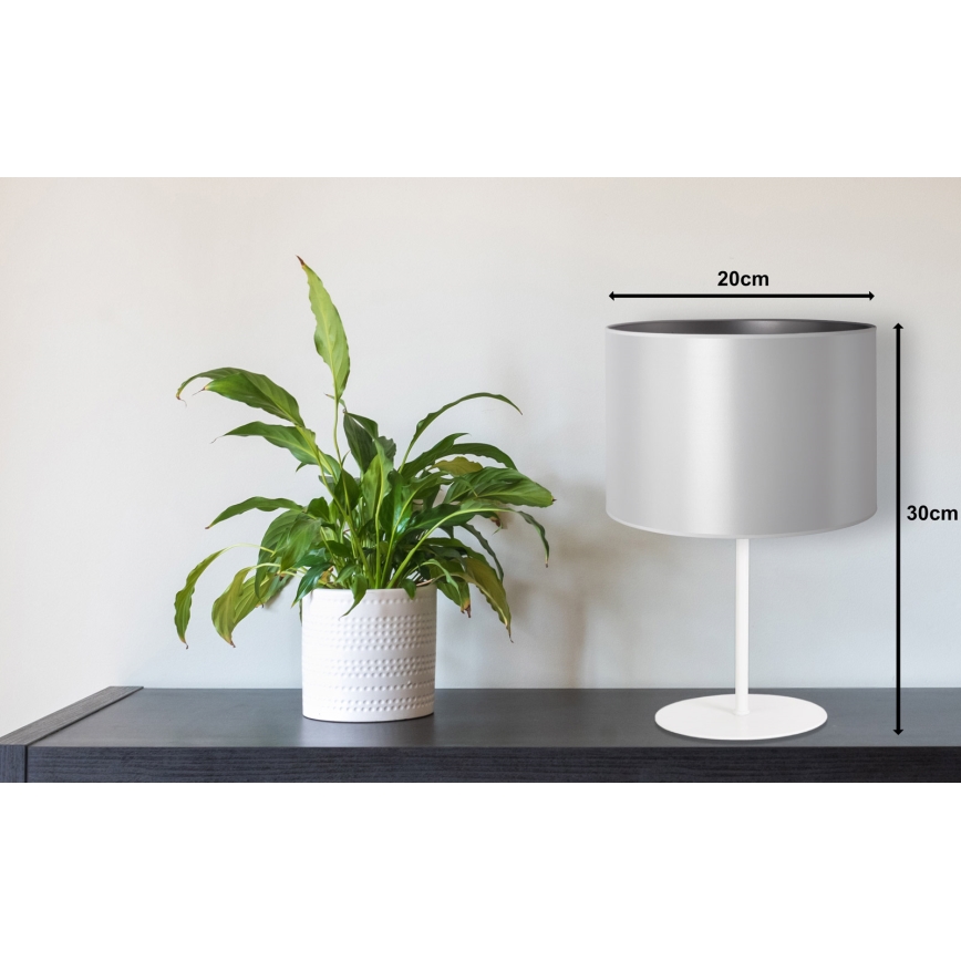 Duolla - Laualamp CANNES 1xE14/15W/230V d. 20 cm hõbedane/valge