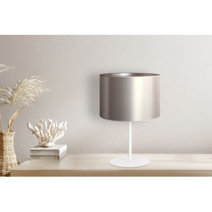 Duolla - Laualamp CANNES 1xE14/15W/230V d. 20 cm hõbedane/valge