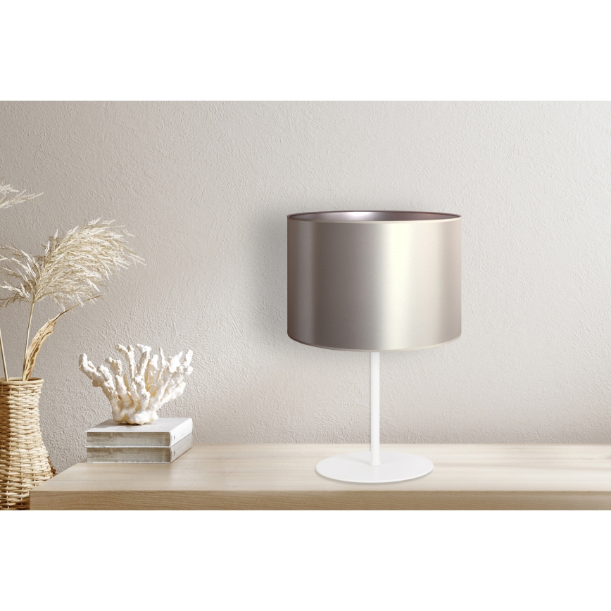 Duolla - Laualamp CANNES 1xE14/15W/230V d. 20 cm hõbedane/valge