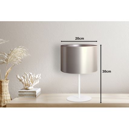 Duolla - Laualamp CANNES 1xE14/15W/230V d. 20 cm hõbedane/valge