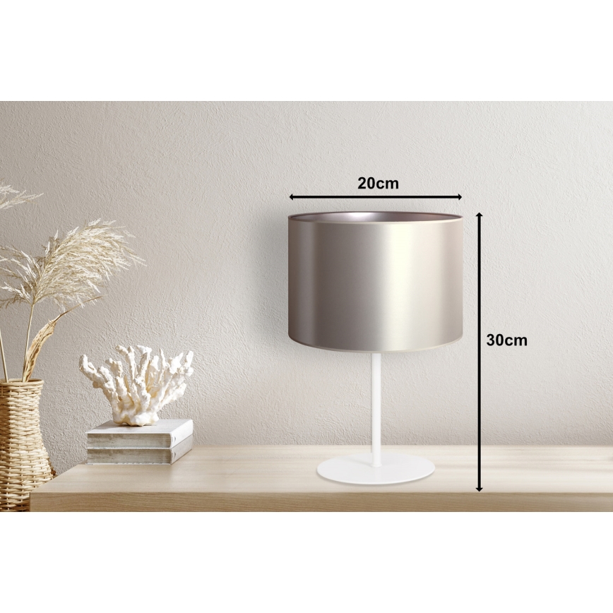 Duolla - Laualamp CANNES 1xE14/15W/230V d. 20 cm hõbedane/valge