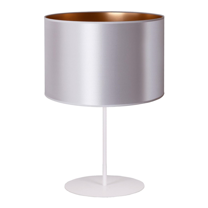 Duolla - Laualamp CANNES 1xE14/15W/230V d. 20 cm hõbedane/vask/valge