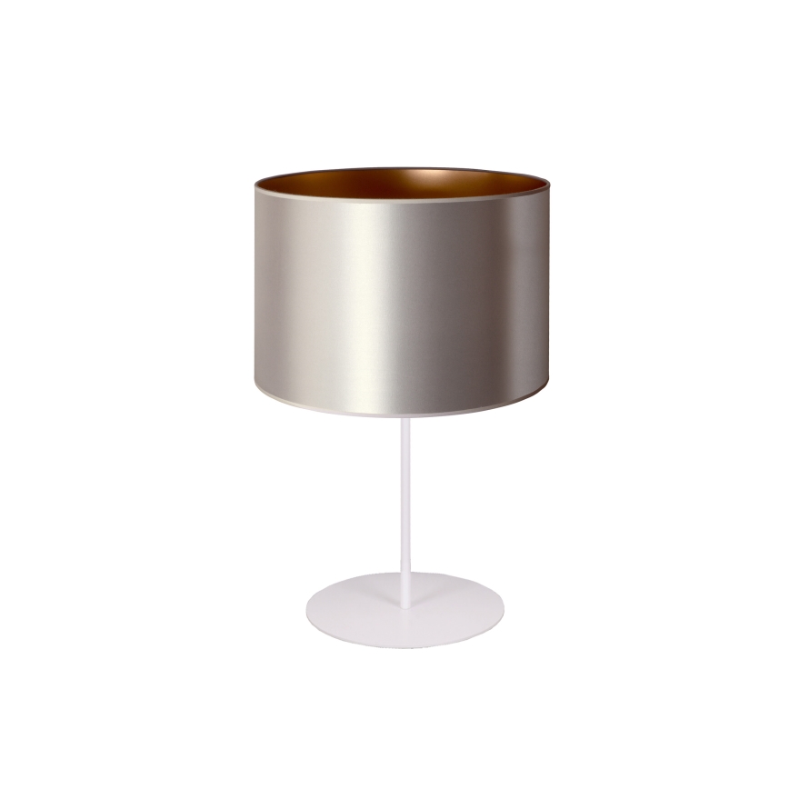 Duolla - Laualamp CANNES 1xE14/15W/230V d. 20 cm hõbedane/vask/valge