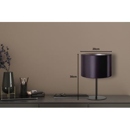 Duolla - Laualamp CANNES 1xE14/15W/230V d. 20 cm must/hõbedane