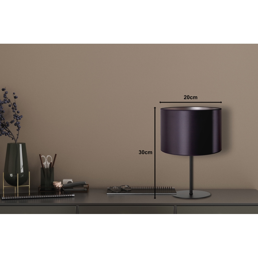 Duolla - Laualamp CANNES 1xE14/15W/230V d. 20 cm must/hõbedane