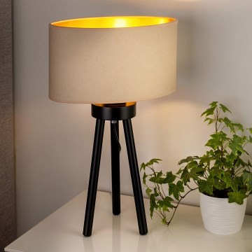 Duolla - Laualamp OVAL VEGAN 1xE27/15W/230V d. 30 cm kreemikas