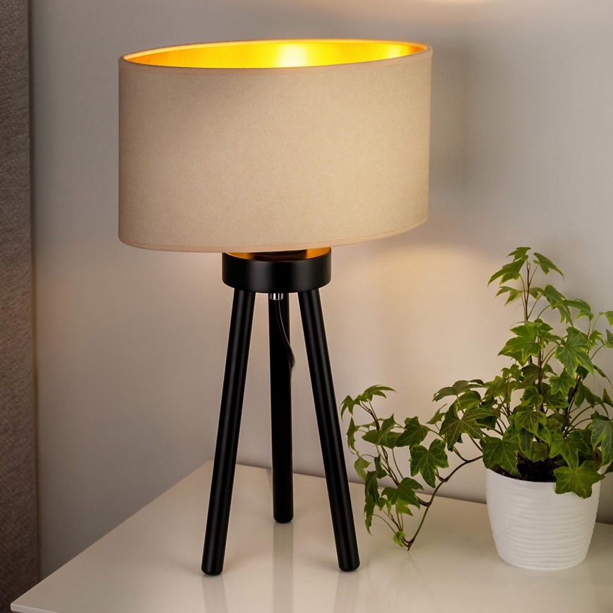 Duolla - Laualamp OVAL VEGAN 1xE27/15W/230V d. 30 cm kreemikas