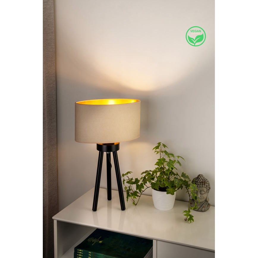 Duolla - Laualamp OVAL VEGAN 1xE27/15W/230V d. 30 cm kreemikas