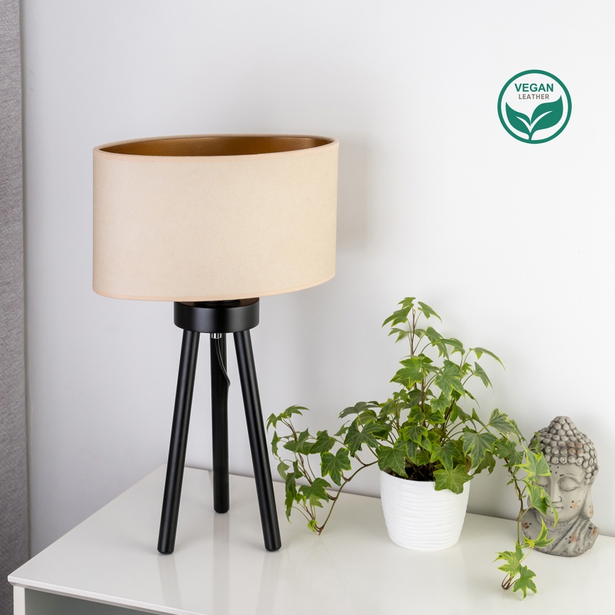 Duolla - Laualamp OVAL VEGAN 1xE27/15W/230V d. 30 cm kreemikas