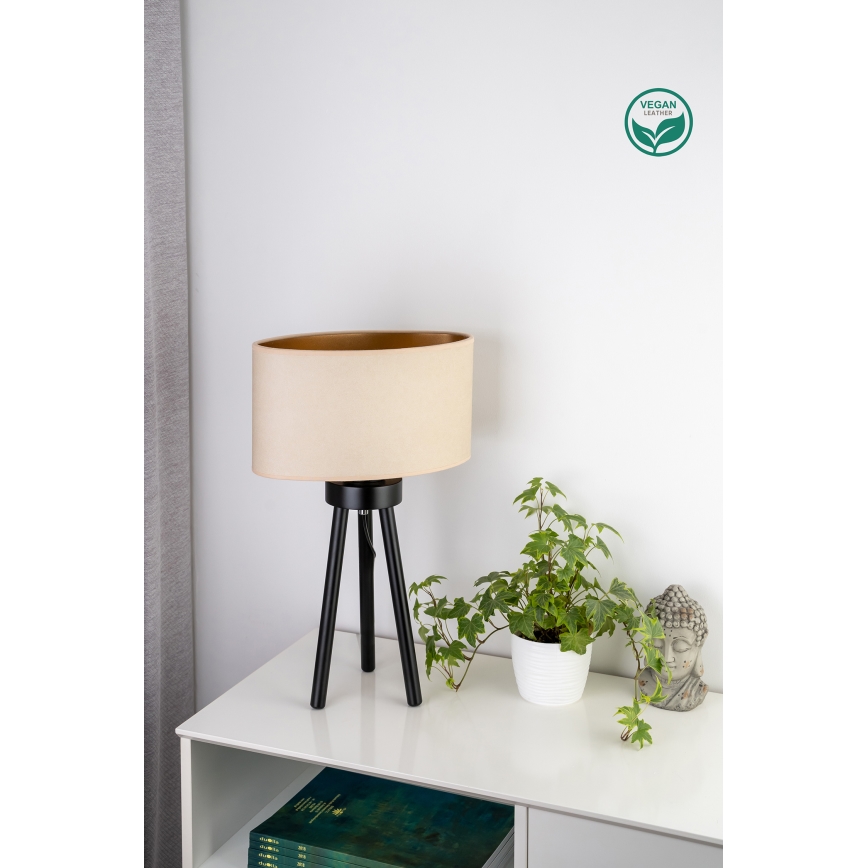 Duolla - Laualamp OVAL VEGAN 1xE27/15W/230V d. 30 cm kreemikas