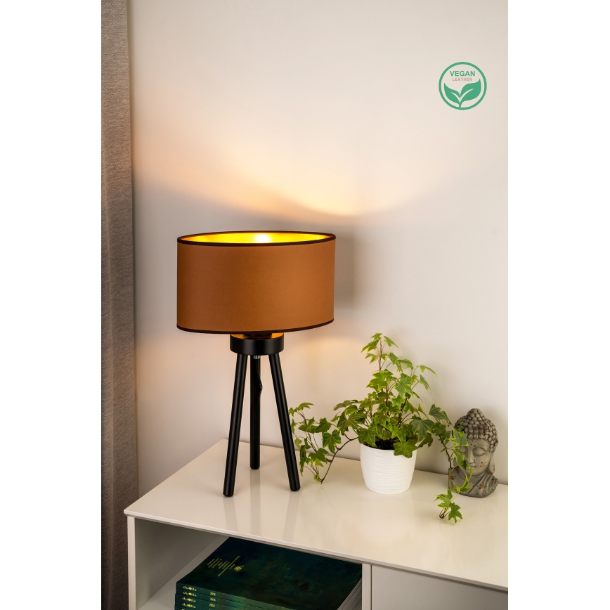Duolla - Laualamp OVAL VEGAN 1xE27/15W/230V d. 30 cm pruun