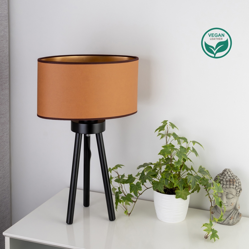 Duolla - Laualamp OVAL VEGAN 1xE27/15W/230V d. 30 cm pruun