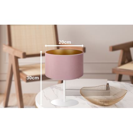 Duolla - Laualamp ROLLER 1xE14/15W/230V d. 20 cm roosa/kuldne