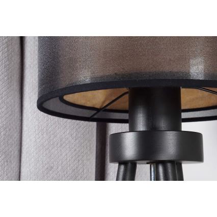 Duolla - Laualamp WOOD BOHO 1xE27/15W/230V d. 25 cm must/beež