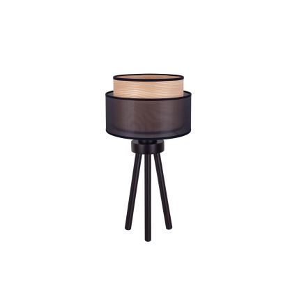 Duolla - Laualamp WOOD BOHO 1xE27/15W/230V d. 25 cm must/beež