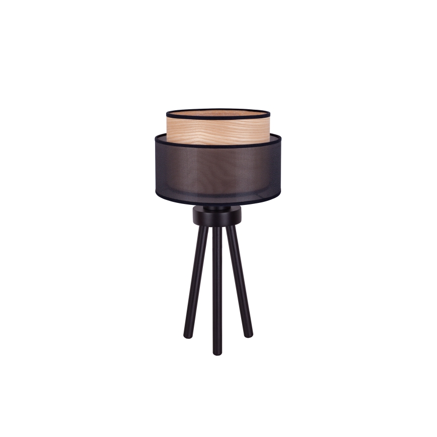 Duolla - Laualamp WOOD BOHO 1xE27/15W/230V d. 25 cm must/beež