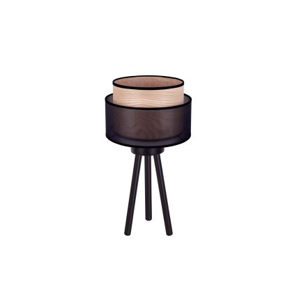Duolla - Laualamp WOOD BOHO 1xE27/15W/230V d. 25 cm must/beež