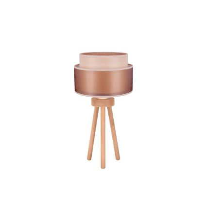 Duolla - Laualamp WOOD BOHO 1xE27/15W/230V d. 25 cm vask/pruun/beež