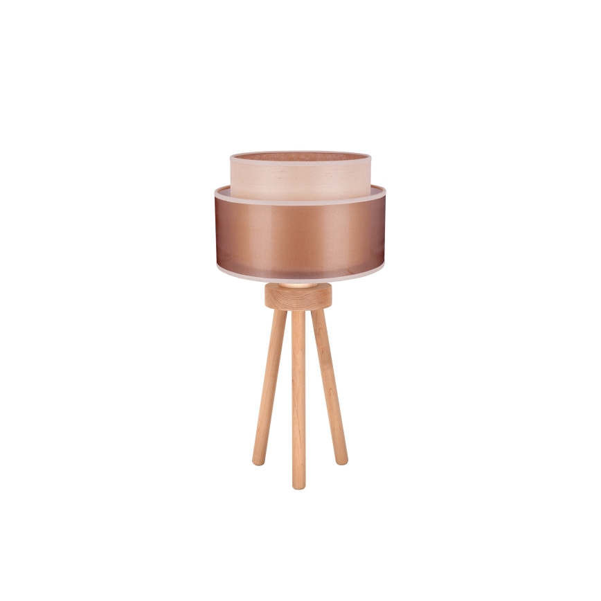 Duolla - Laualamp WOOD BOHO 1xE27/15W/230V d. 25 cm vask/pruun/beež