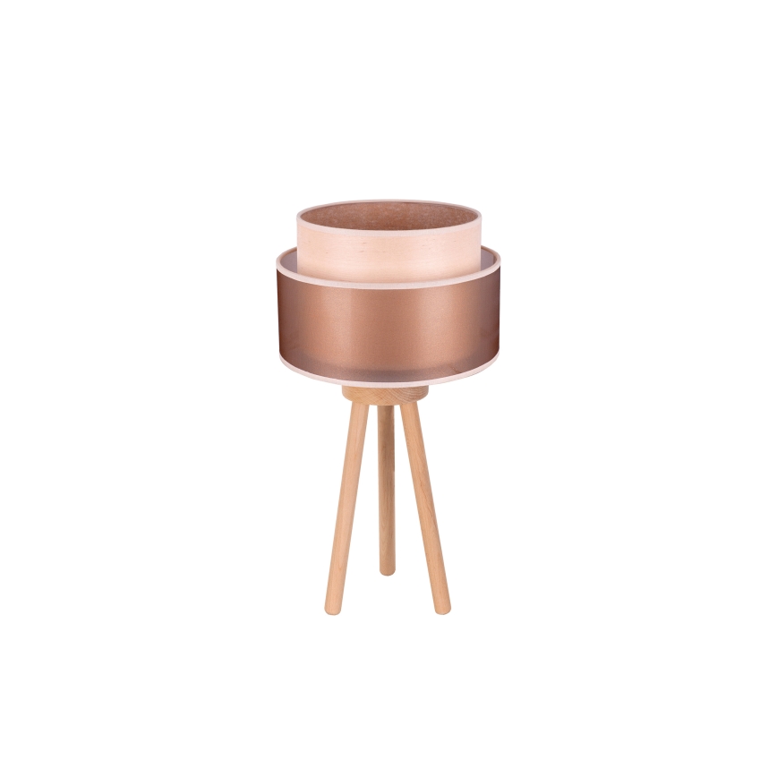 Duolla - Laualamp WOOD BOHO 1xE27/15W/230V d. 25 cm vask/pruun/beež