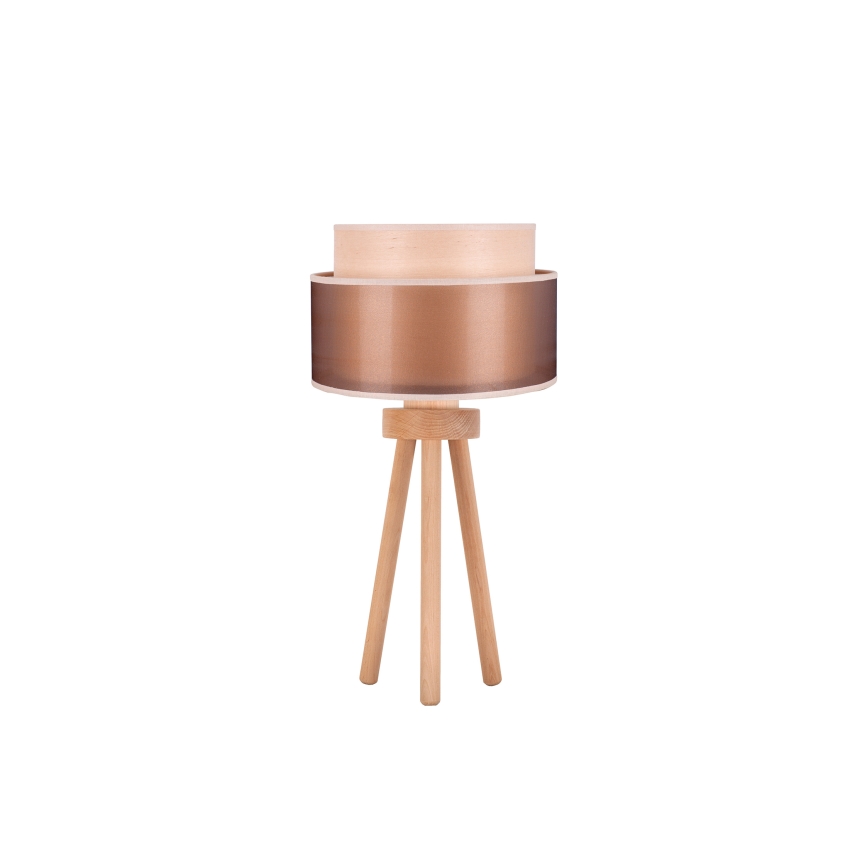 Duolla - Laualamp WOOD BOHO 1xE27/15W/230V d. 25 cm vask/pruun/beež