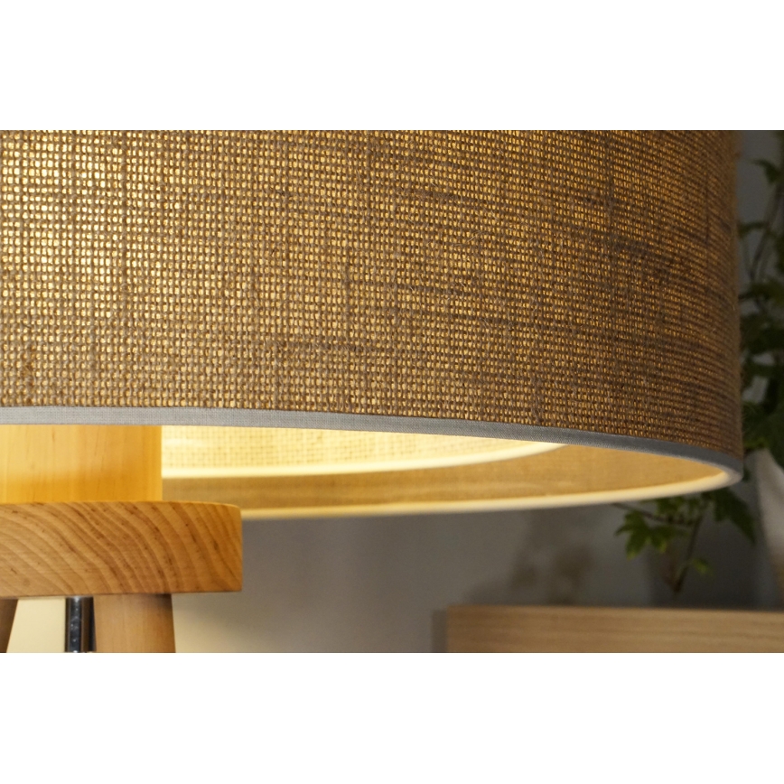 Duolla - Laualamp YUTE BOHO 1xE27/15W/230V d. 25 cm pruun/kreemikas