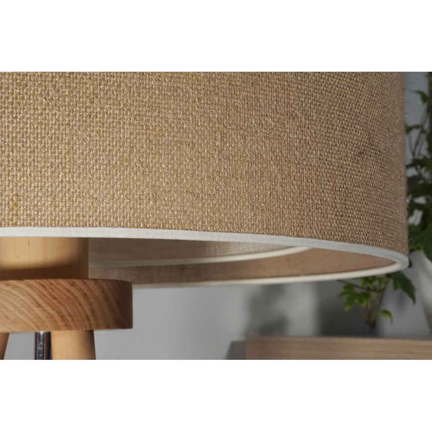Duolla - Laualamp YUTE BOHO 1xE27/15W/230V d. 25 cm pruun/kreemikas