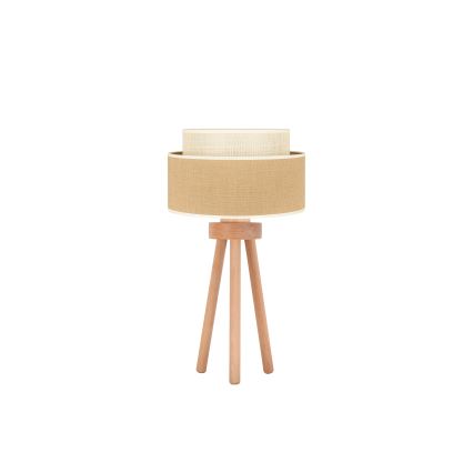 Duolla - Laualamp YUTE BOHO 1xE27/15W/230V d. 25 cm pruun/kreemikas