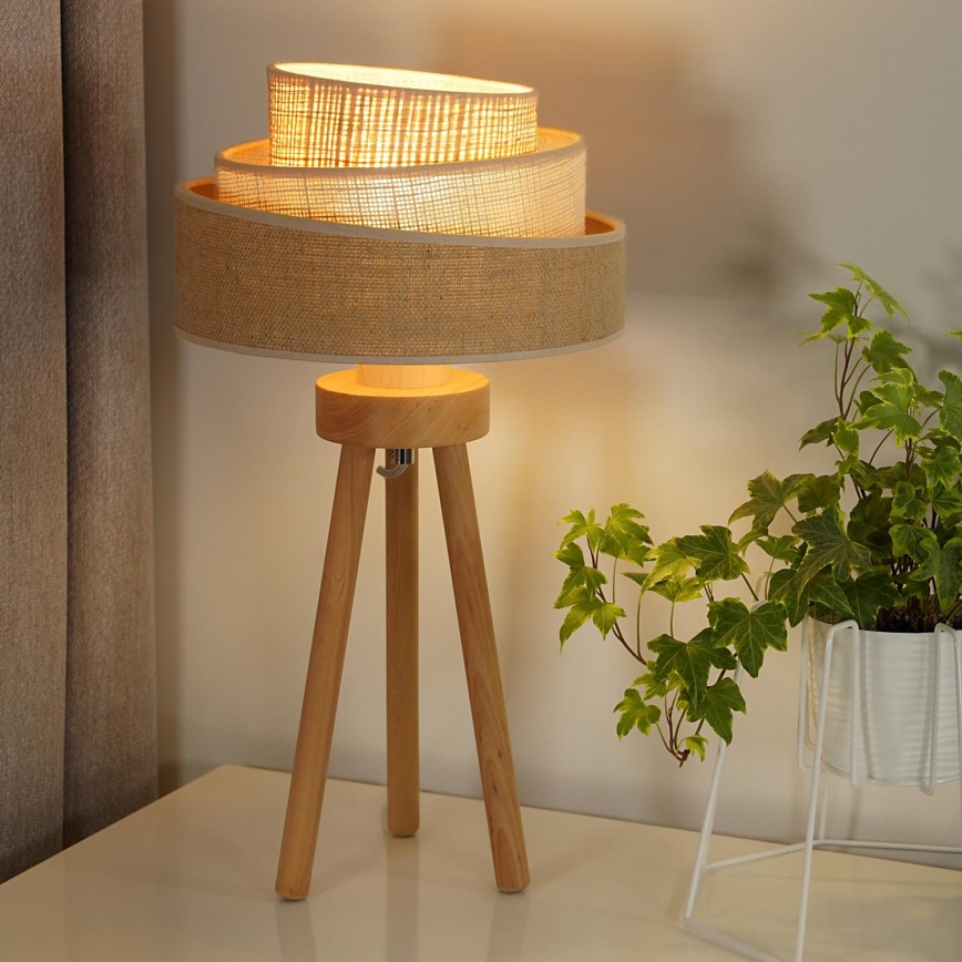 Duolla - Laualamp YUTE TRIO 1xE27/15W/230V d. 25 cm pruun/hall/beež