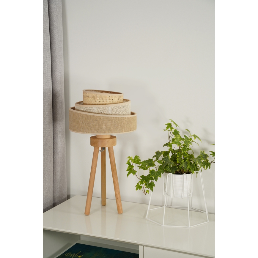 Duolla - Laualamp YUTE TRIO 1xE27/15W/230V d. 25 cm pruun/hall/beež