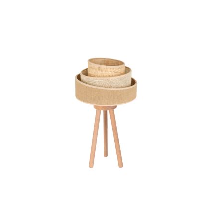 Duolla - Laualamp YUTE TRIO 1xE27/15W/230V d. 25 cm pruun/hall/beež
