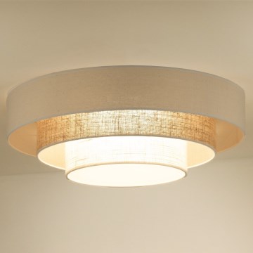 Duolla - LED Laevalgusti LUNETA LED/26W/230V d. 60 cm 4000K kreemikas/pruun