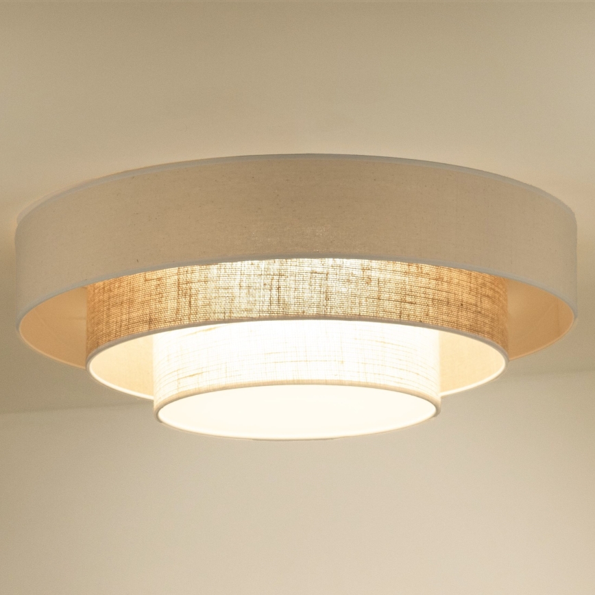 Duolla - LED Laevalgusti LUNETA LED/26W/230V d. 60 cm 4000K kreemikas/pruun