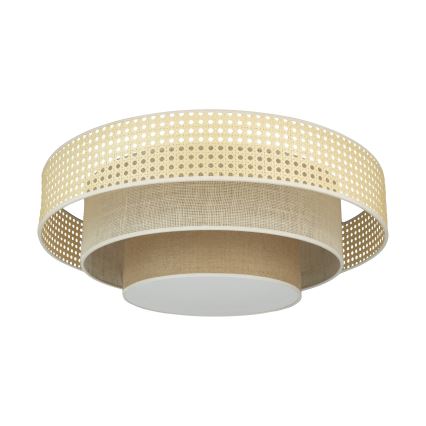 Duolla - LED Laevalgusti LUNETA LED/26W/230V d. 60 cm 4000K rotang/beež/pruun