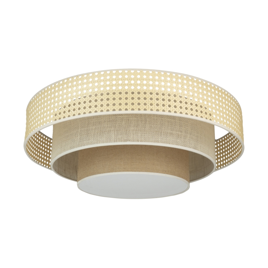 Duolla - LED Laevalgusti LUNETA LED/26W/230V d. 60 cm 4000K rotang/beež/pruun