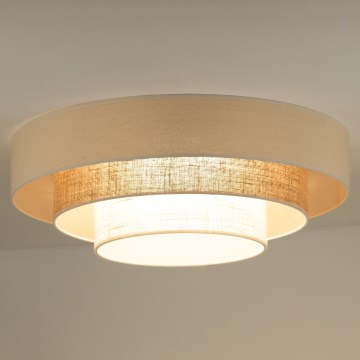 Duolla - LED Laevalgusti LUNETA LED/26W/230V d. 60 cm 4000K rotang/beež/pruun