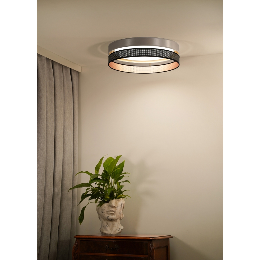 Duolla - LED Laevalgusti ROLLER DUO SHINY LED/24W/230V d. 45 cm hõbedane/must
