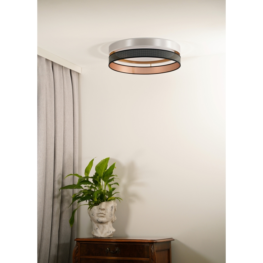 Duolla - LED Laevalgusti ROLLER DUO SHINY LED/24W/230V d. 45 cm hõbedane/must