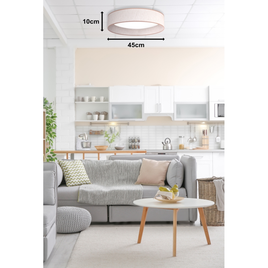 Duolla - LED Laevalgusti ROLLER LED/24W/230V d. 45 cm beež