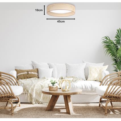 Duolla - LED Laevalgusti ROLLER LED/24W/230V d. 45 cm rotang