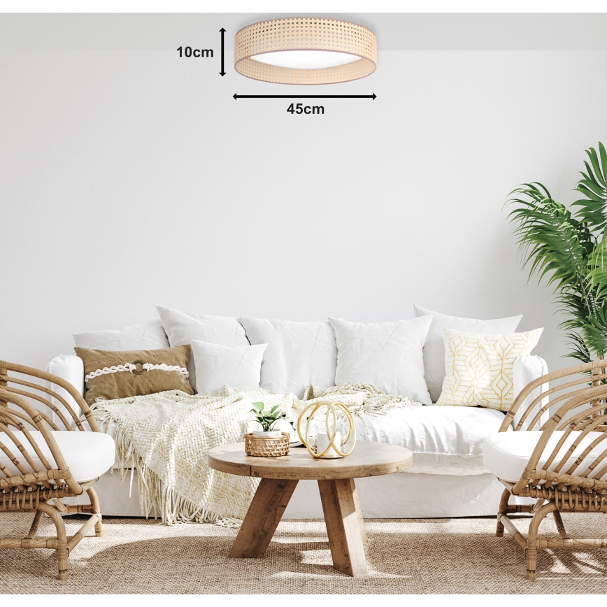 Duolla - LED Laevalgusti ROLLER LED/24W/230V d. 45 cm rotang