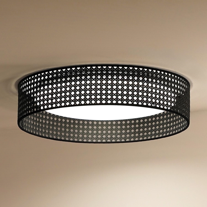 Duolla - LED Laevalgusti ROLLER RATTAN LED/24W/230V d. 45 cm must