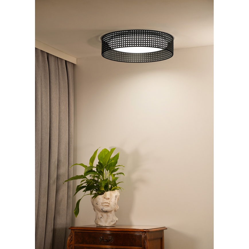 Duolla - LED Laevalgusti ROLLER RATTAN LED/24W/230V d. 45 cm must