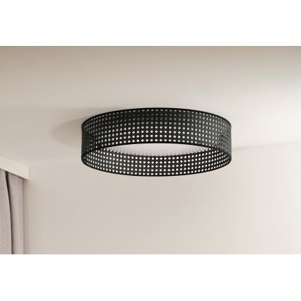 Duolla - LED Laevalgusti ROLLER RATTAN LED/24W/230V d. 45 cm must