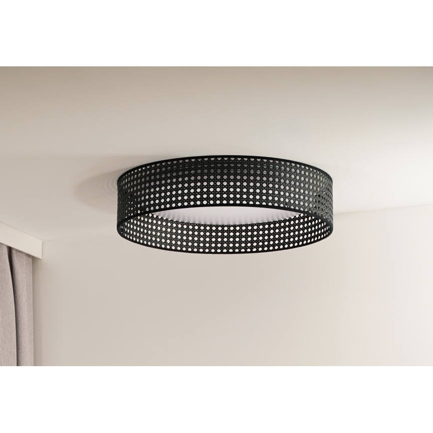 Duolla - LED Laevalgusti ROLLER RATTAN LED/24W/230V d. 45 cm must
