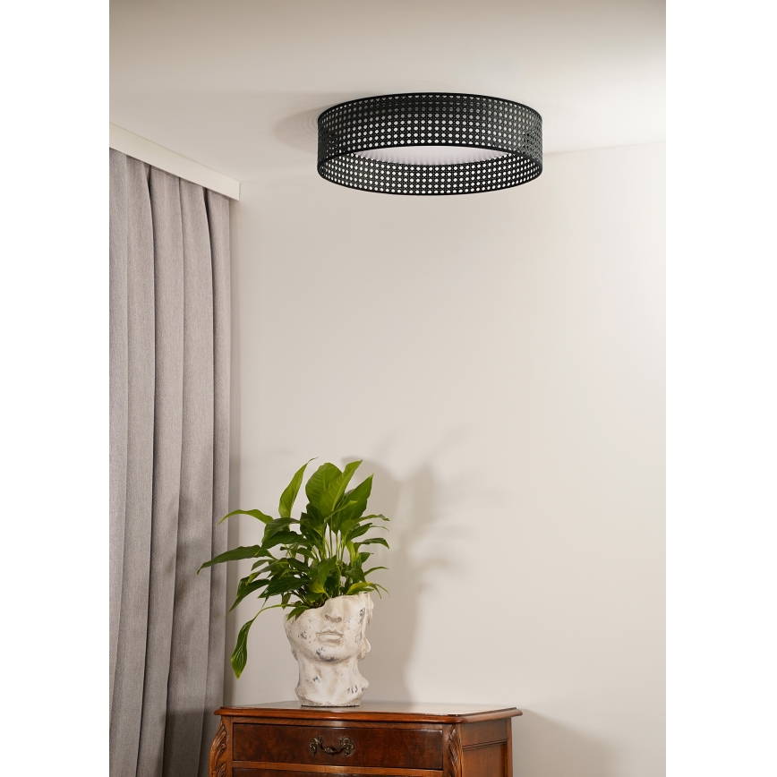 Duolla - LED Laevalgusti ROLLER RATTAN LED/24W/230V d. 45 cm must