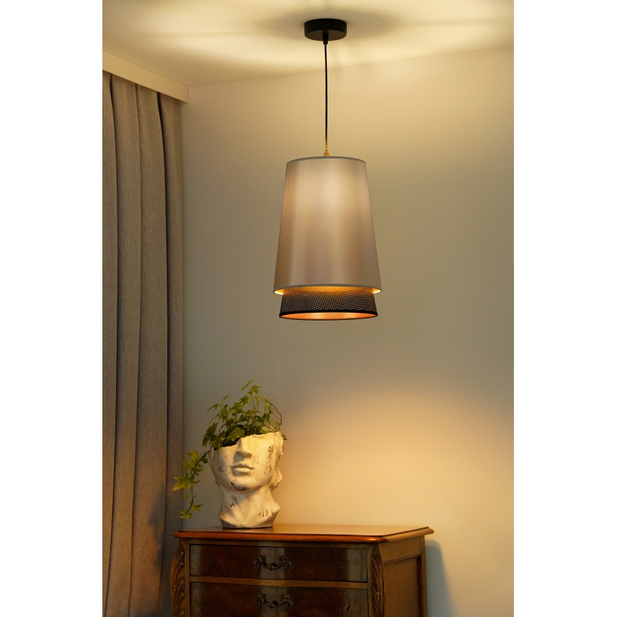 Duolla - Lühter BELL SHINY 1xE27/15W/230V d. 25 cm hõbedane/must