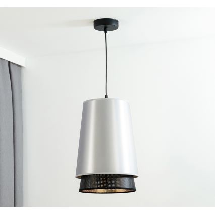 Duolla - Lühter BELL SHINY 1xE27/15W/230V d. 25 cm hõbedane/must
