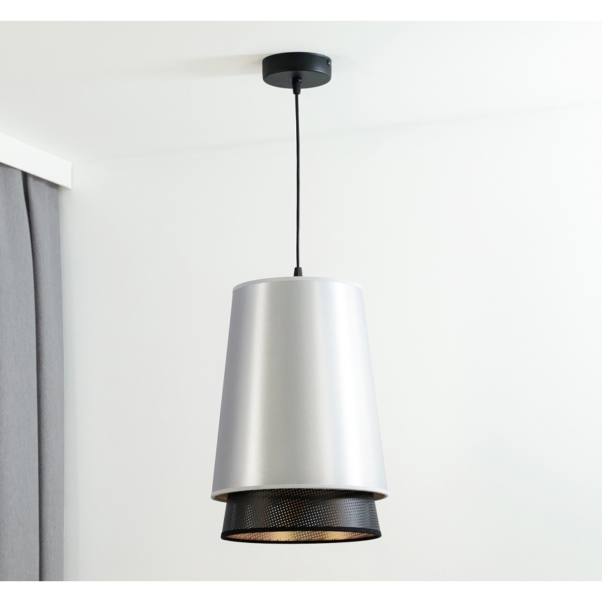 Duolla - Lühter BELL SHINY 1xE27/15W/230V d. 25 cm hõbedane/must